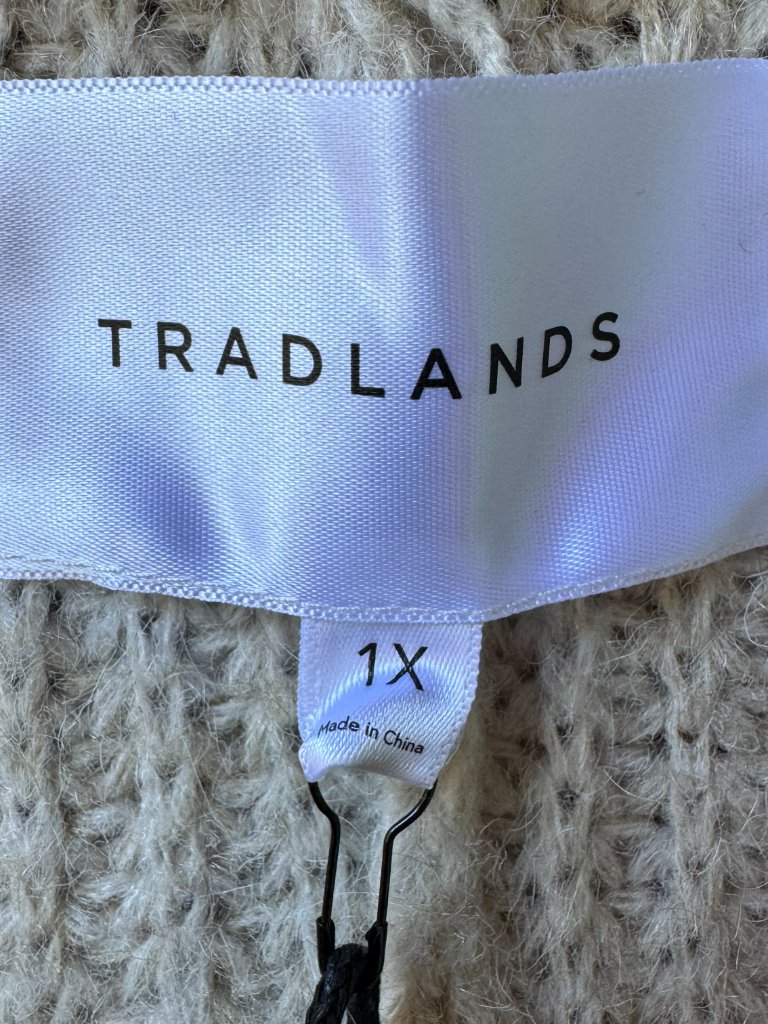 Nwt Tradlands Oatmeal Heather Judith Cocoon Wool Cardigan In Women's 1x — image 3 of 8
